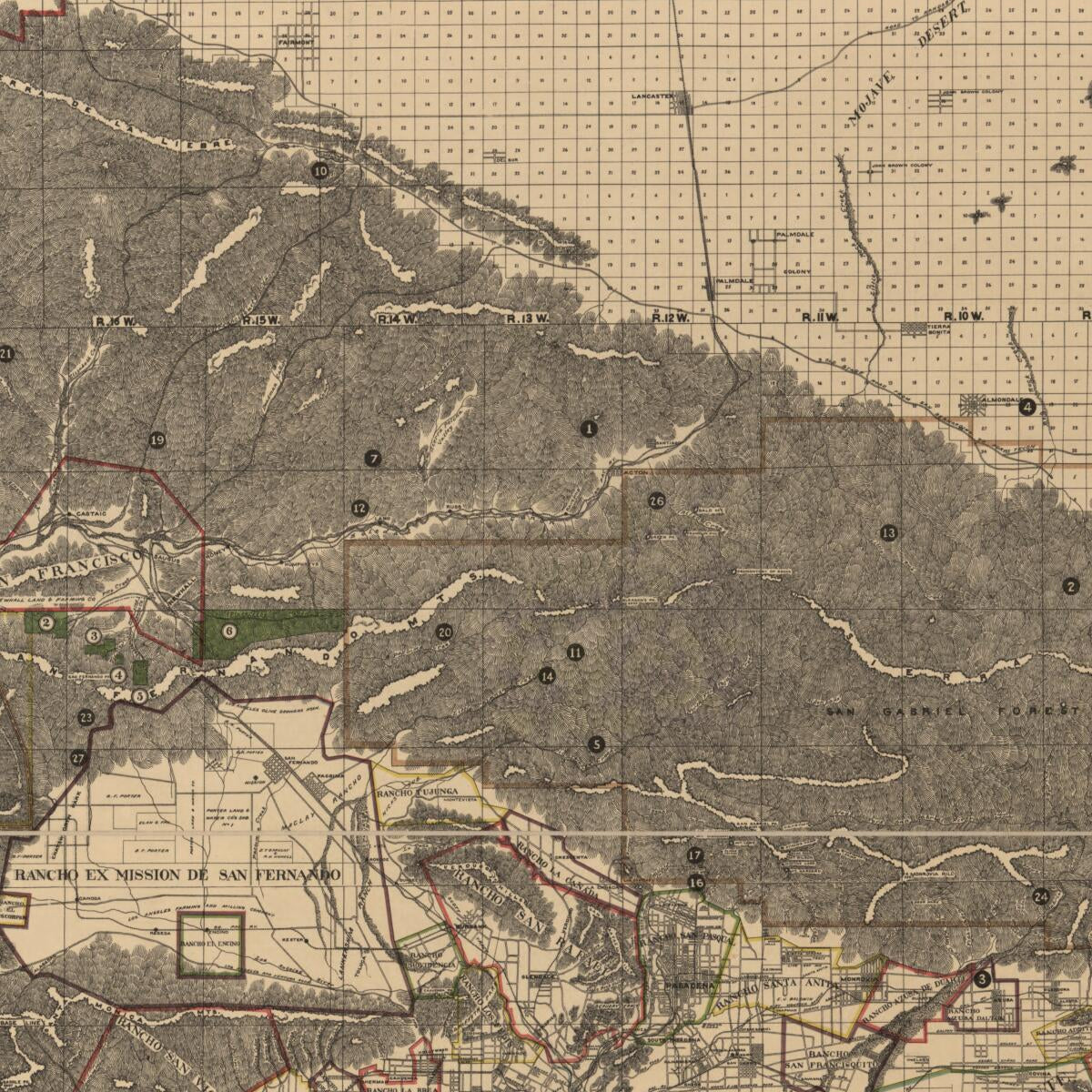 This old map of Sectional & Road Map of Los Angeles County : Including Part of Orange and Ventura Counties, Showing the Oil and Mining Districts (Sectional and Road Map of Los Angeles County) from 1900 was created by A. L. George,  Stoll & Thayer in 1900