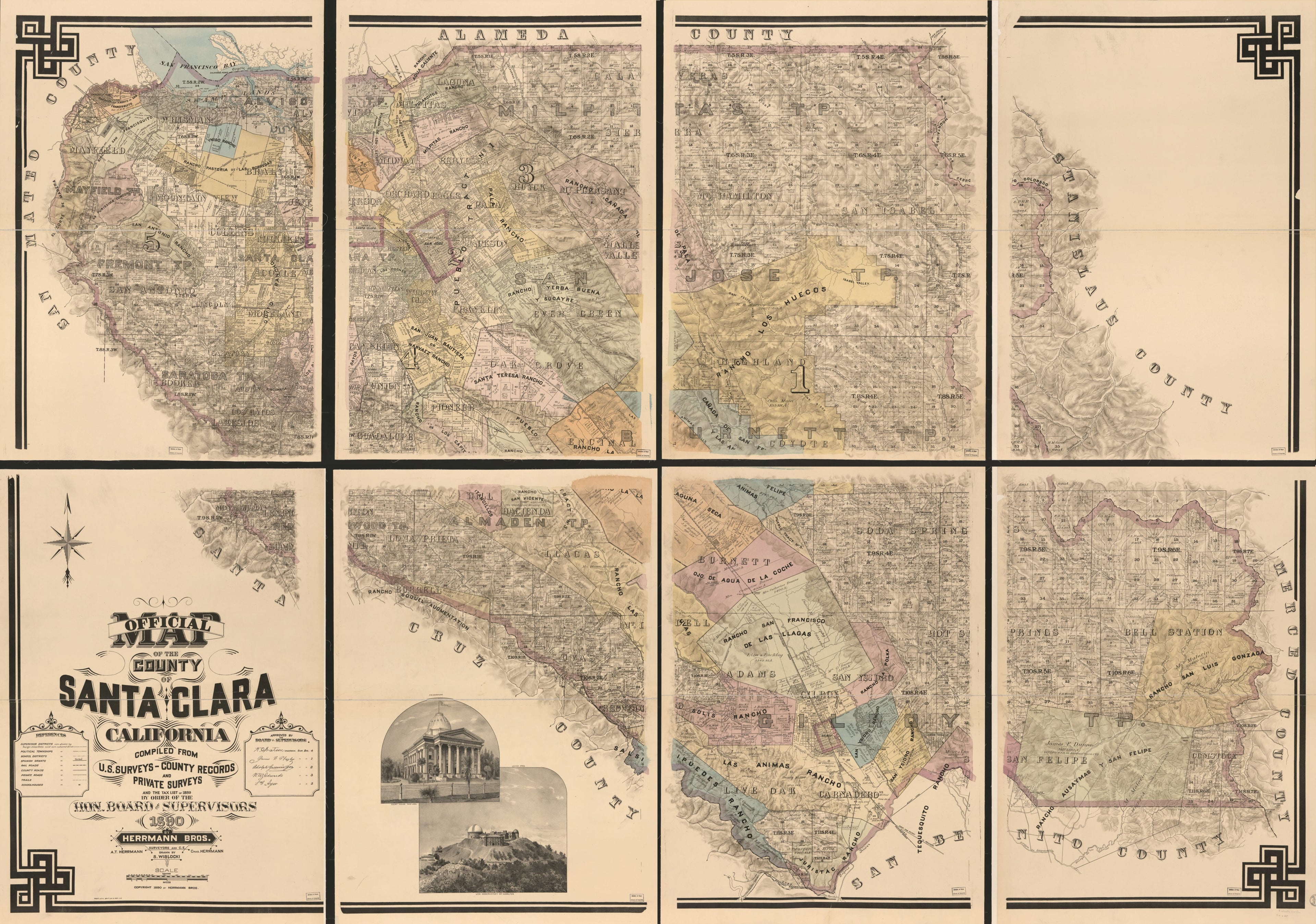This old map of List of 1889, by Order of the Hon. Board of Supervisors from 1890 was created by Britton & Rey, Herrmann Bros in 1890