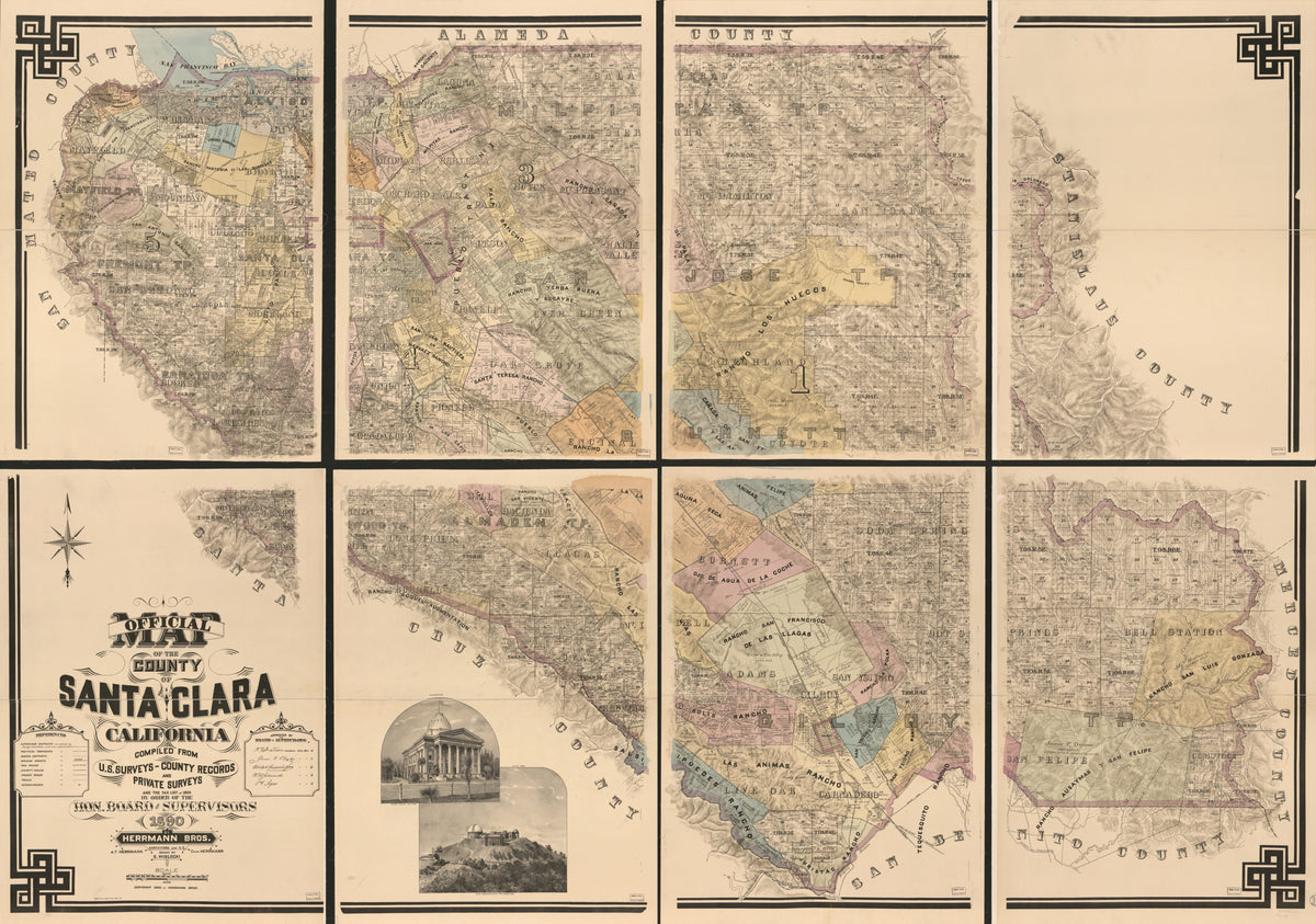 List of 1889, by Order of the Hon. Board of Supervisors in 1890 by Relic Map Company