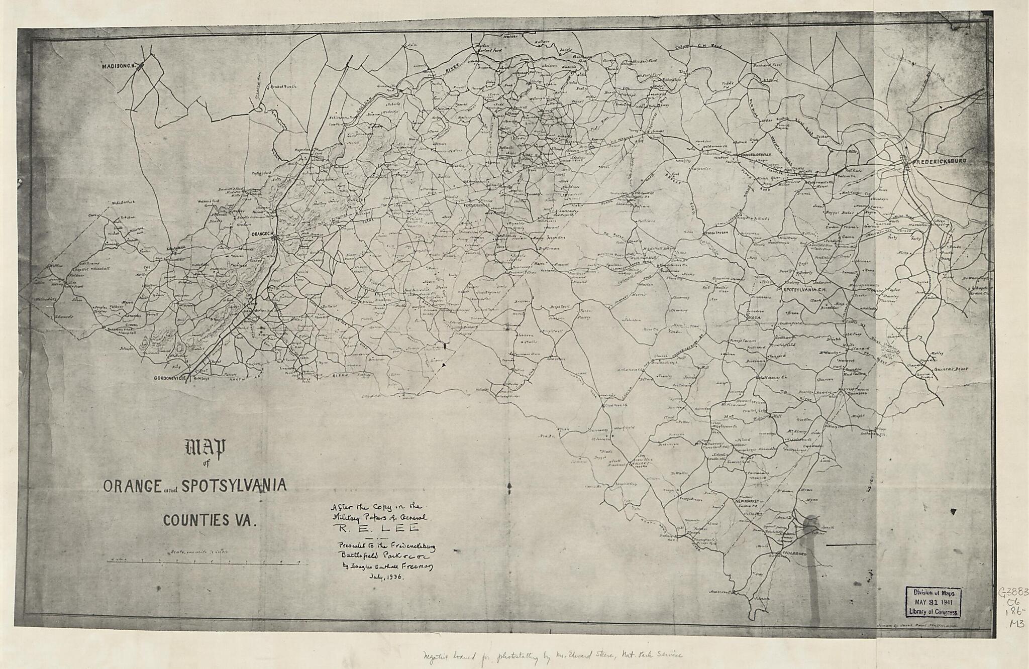 Map of Orange and Spotsylvania Counties, Va. (Map of Orange and Spotsylvania Counties, Virginia) 1860 by Relic Map Company
