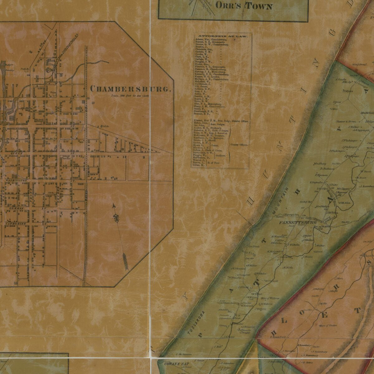 This old map of Map of Franklin County, Pennsylvania : from Actual Survey from 1858 was created by D. H. Davison, W. H. Rease,  Riley & Hoffman in 1858