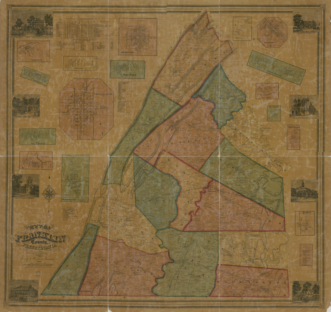 This old map of Map of Franklin County, Pennsylvania : from Actual Survey from 1858 was created by D. H. Davison, W. H. Rease, Riley & Hoffman in 1858