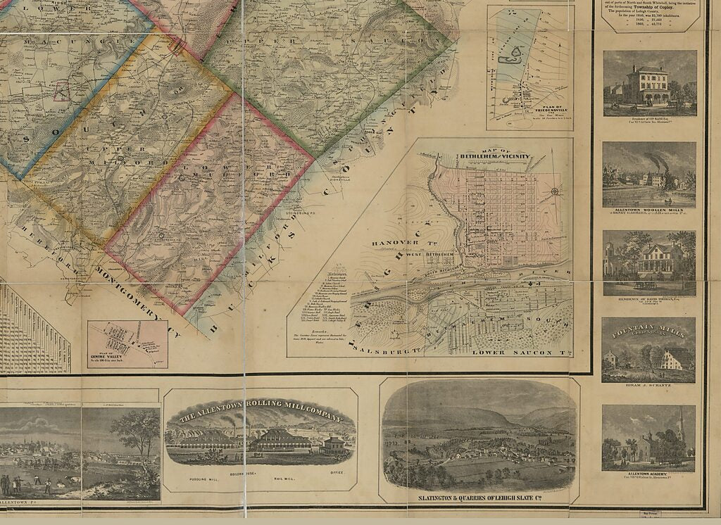This old map of Map of Lehigh County, Pennsylvania : from Original Surveys from 1865 was created by G. A. Aschbach, M. H. (Morris H.) Traubel in 1865