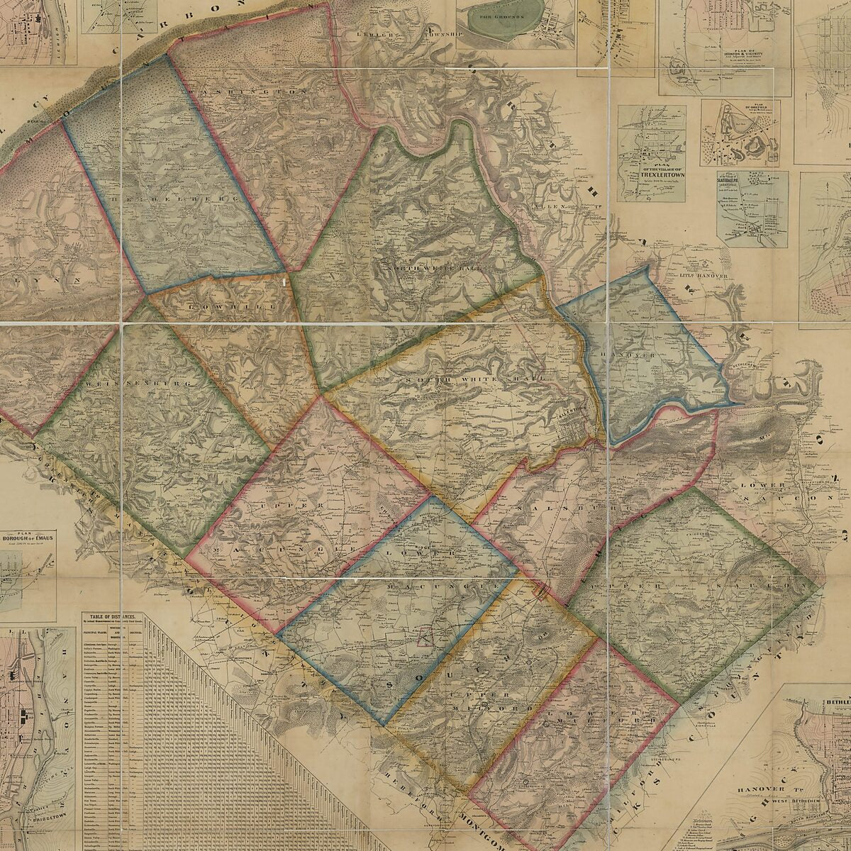This old map of Map of Lehigh County, Pennsylvania : from Original Surveys from 1865 was created by G. A. Aschbach, M. H. (Morris H.) Traubel in 1865