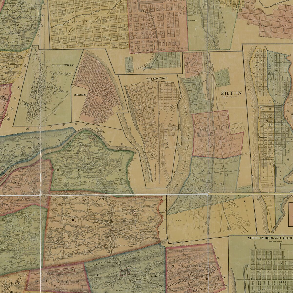 This old map of Map of Northumberland County, Pennsylvania : from Actual Surveys from 1874 was created by R. A. Ammerman, Kimber Cleaver, J. A. J. Cummings, Griffith Morgan Hopkins, John L. Smith in 1874