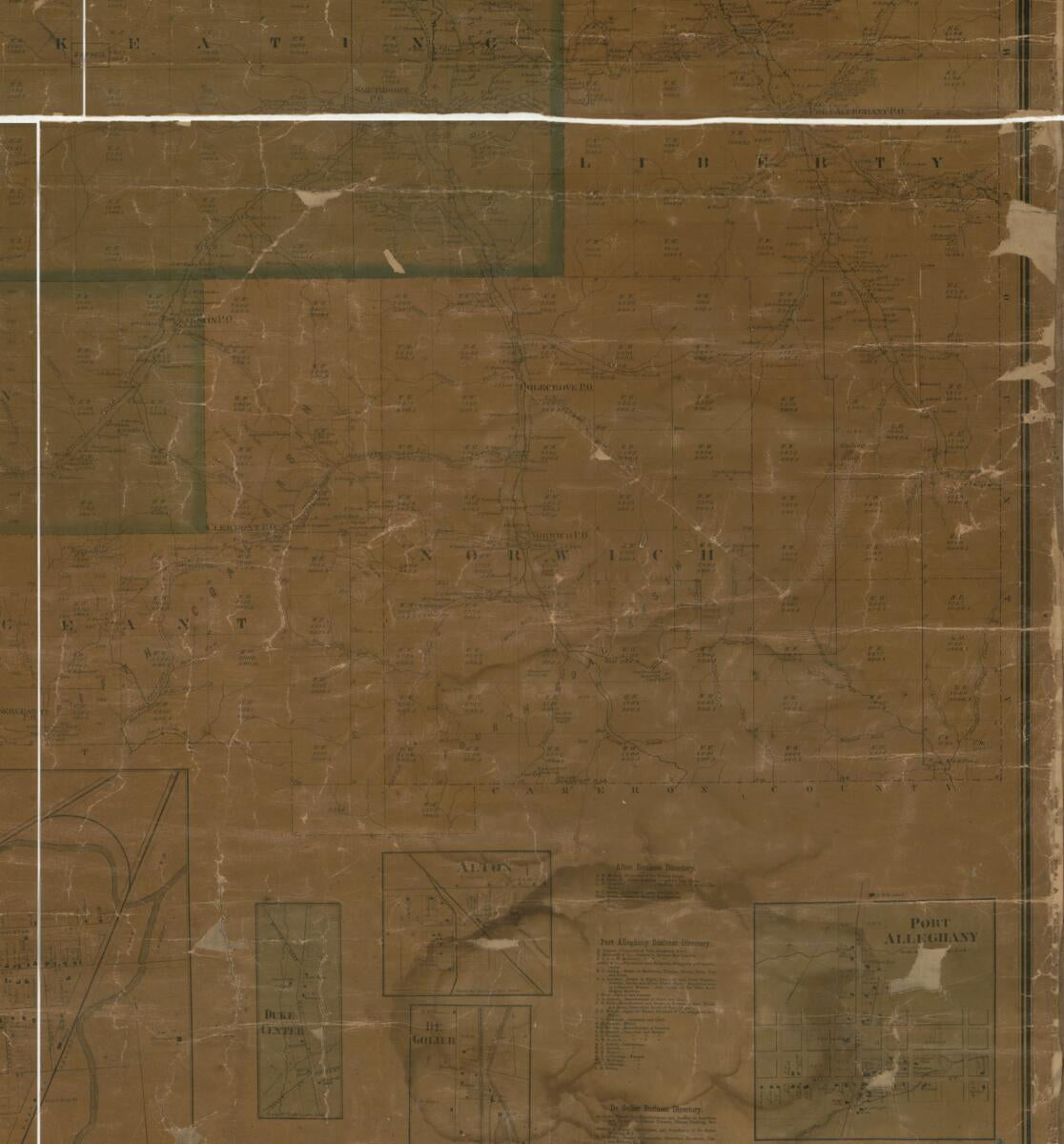 This old map of Map of McKean Co., Pennsylvania : from Actual Surveys and Official Records from 1871 was created by D. G. (Daniel G.) Beers, F. (Frederick) Bourquin,  D.G. Beers & Co, J. H. Goodhue,  Worley & Bracher in 1871
