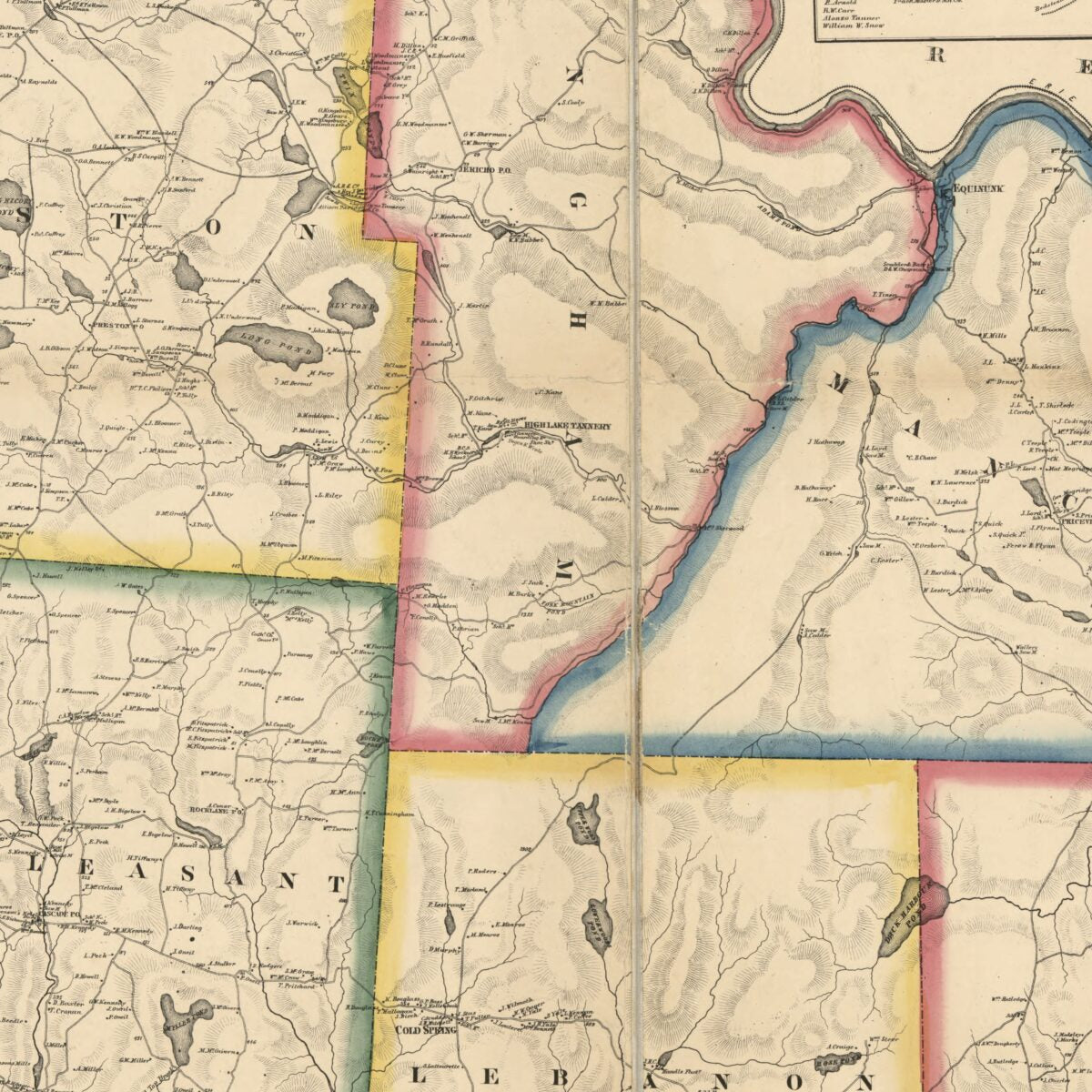 This old map of Map of Wayne Co., Pennsylvania from 1860 was created by Griffith Morgan Hopkins,  M.S. & E. Converse (Firm) in 1860