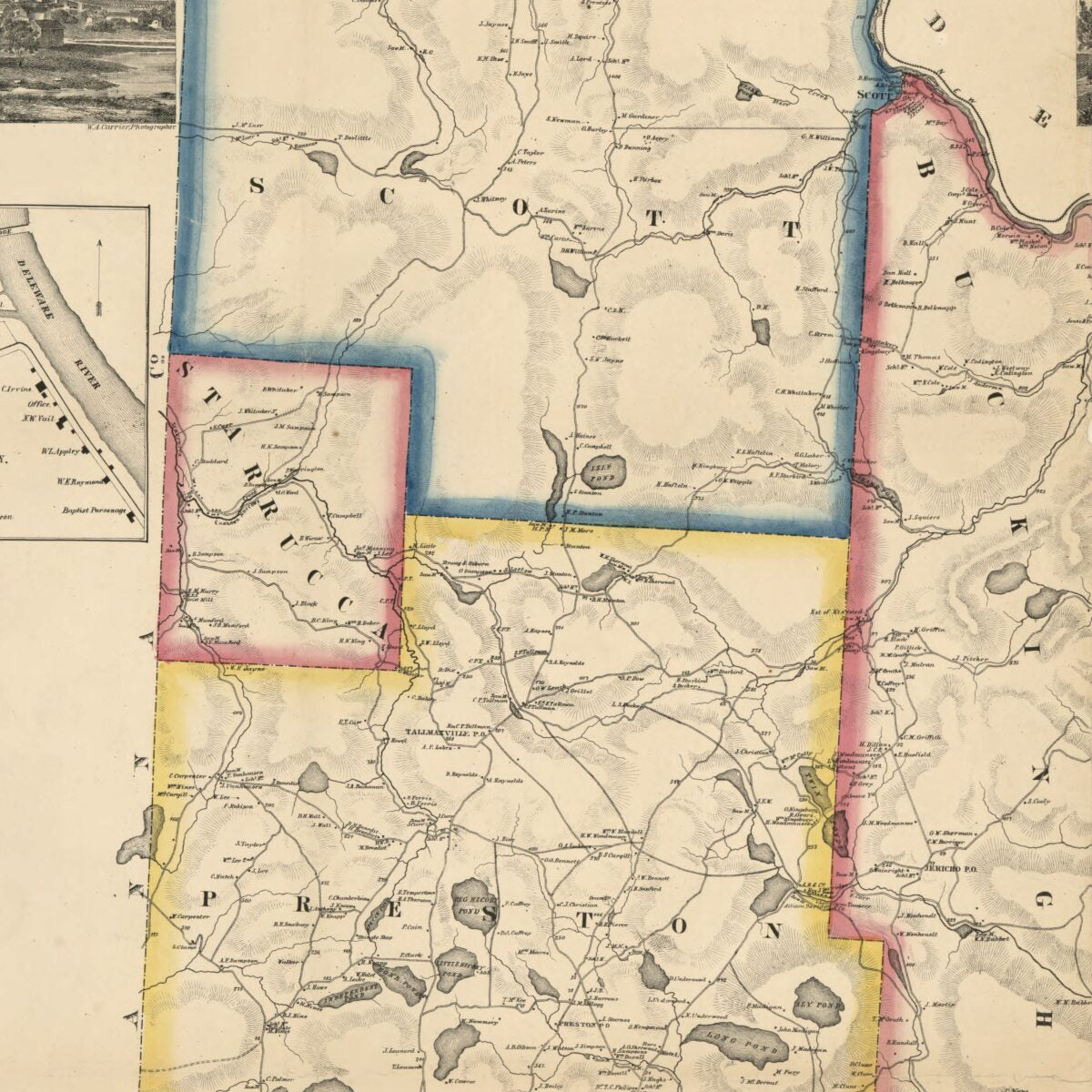 This old map of Map of Wayne Co., Pennsylvania from 1860 was created by Griffith Morgan Hopkins,  M.S. & E. Converse (Firm) in 1860