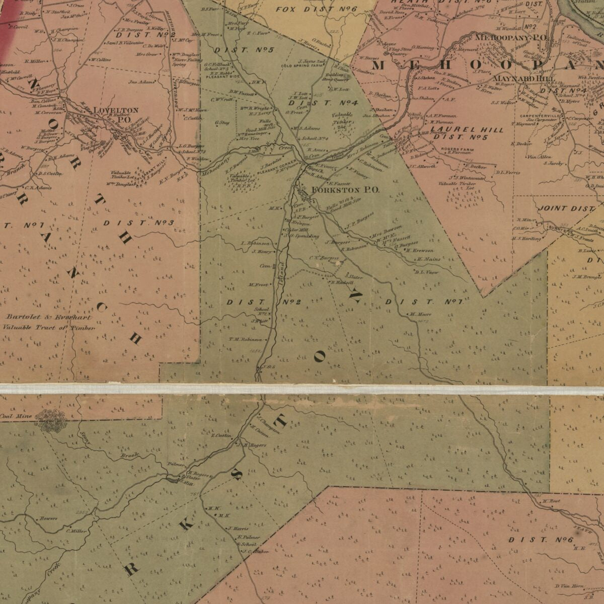 This old map of Topographical Map of Wyoming Co., Pennsylvania : from Recent and Actual Surveys and Records from 1869 was created by F. W. (Frederick W.) Beers, F. S. Fulmer, Wm. Homer (William Homer) Hubbell, James McGuigan,  Worley & Bracher in 1869