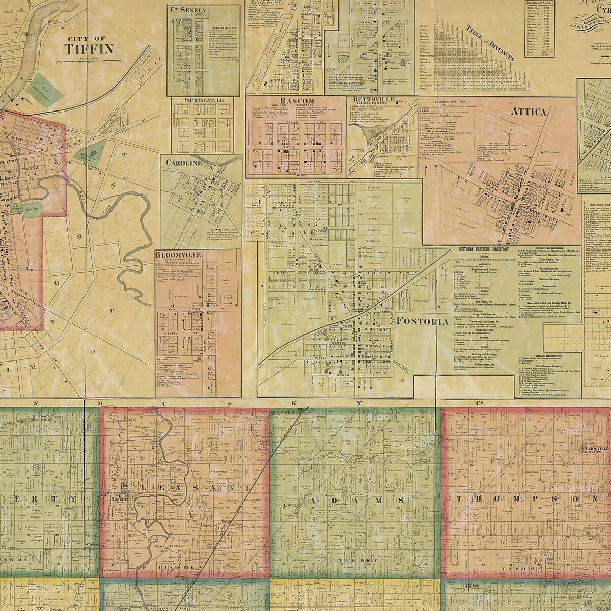This old map of Map of Seneca County, Ohio from 1864 was created by D. J. Lake in 1864