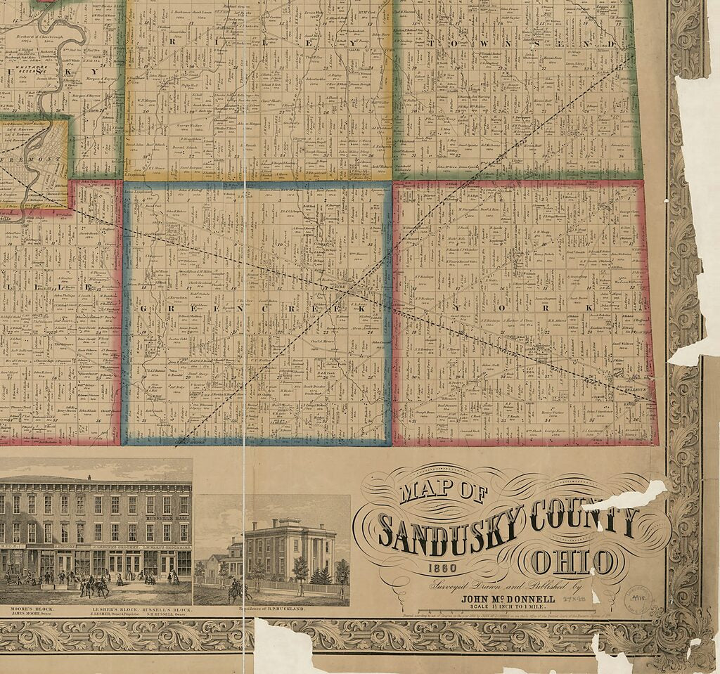 This old map of Map of Sandusky County, Ohio from 1860 was created by John McDonnell in 1860