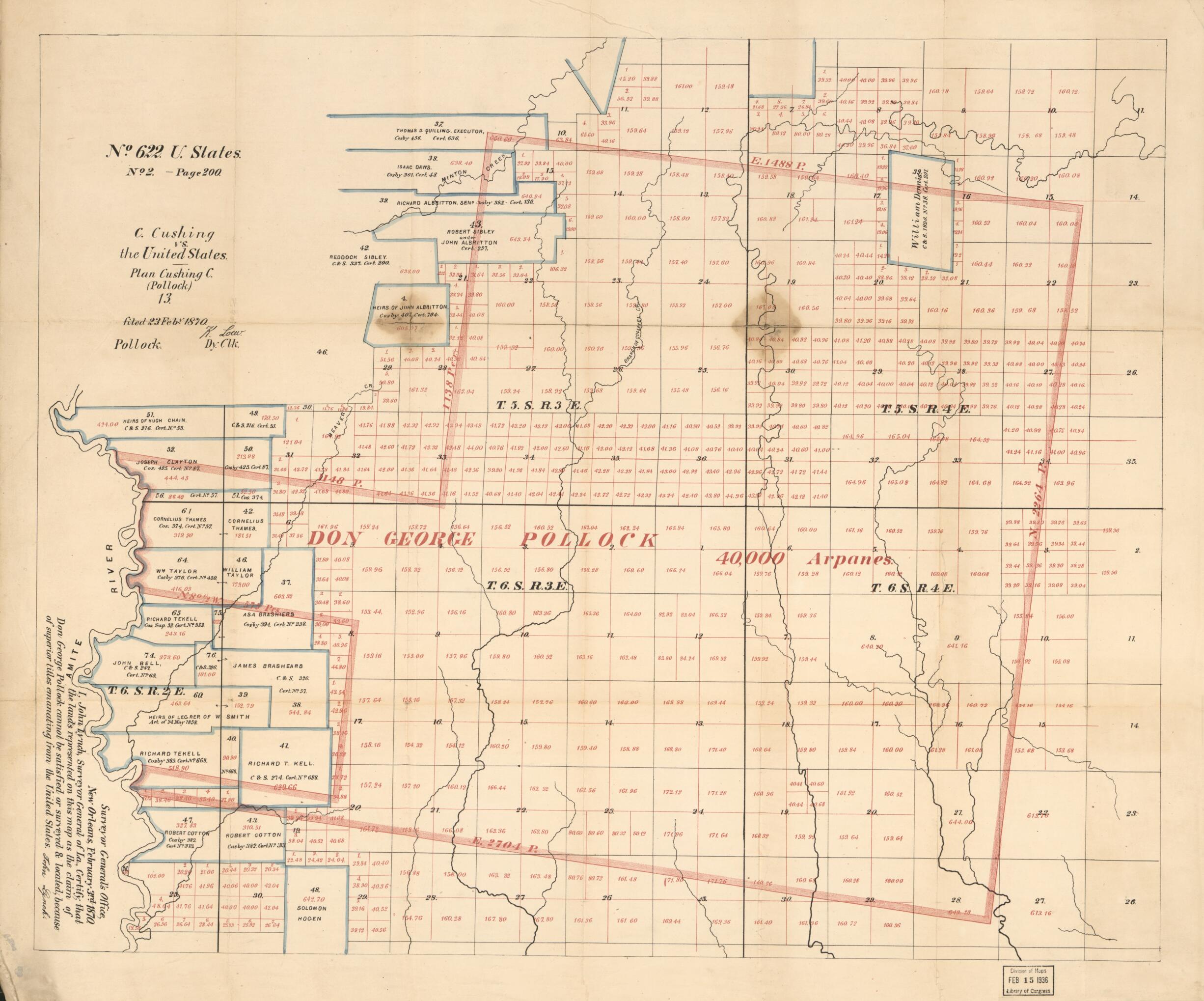 This old map of Livingston Parish, Louisiana from 1870 was created by John Lynch in 1870