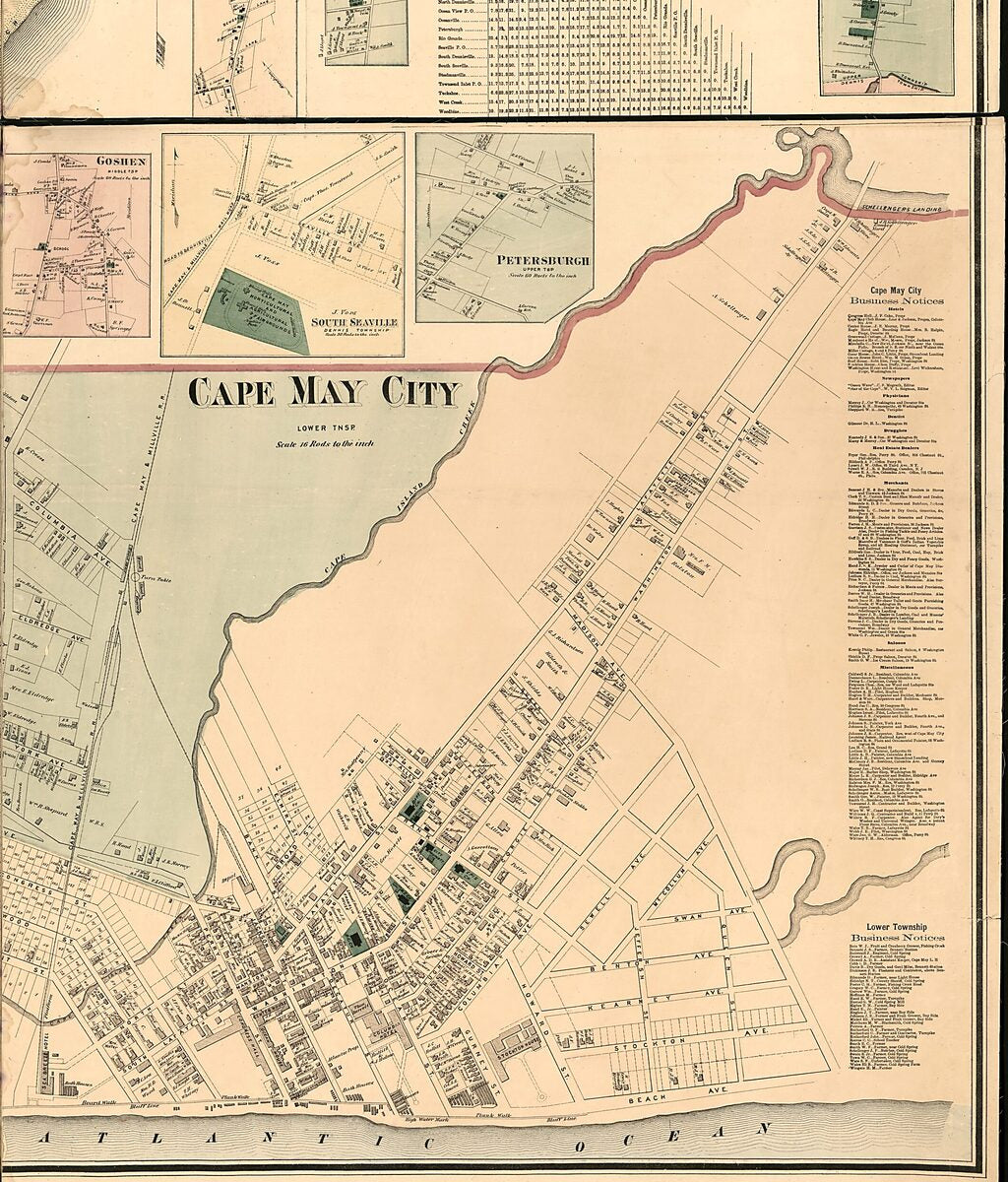 This old map of Topographical Map of Cape May County, New Jersey : from Recent and Actual Surveys from 1872 was created by Comstock & Cline Beers, F. W. (Frederick W.) Beers, Chas. (Charles) Hart, Louis E. Neumann in 1872