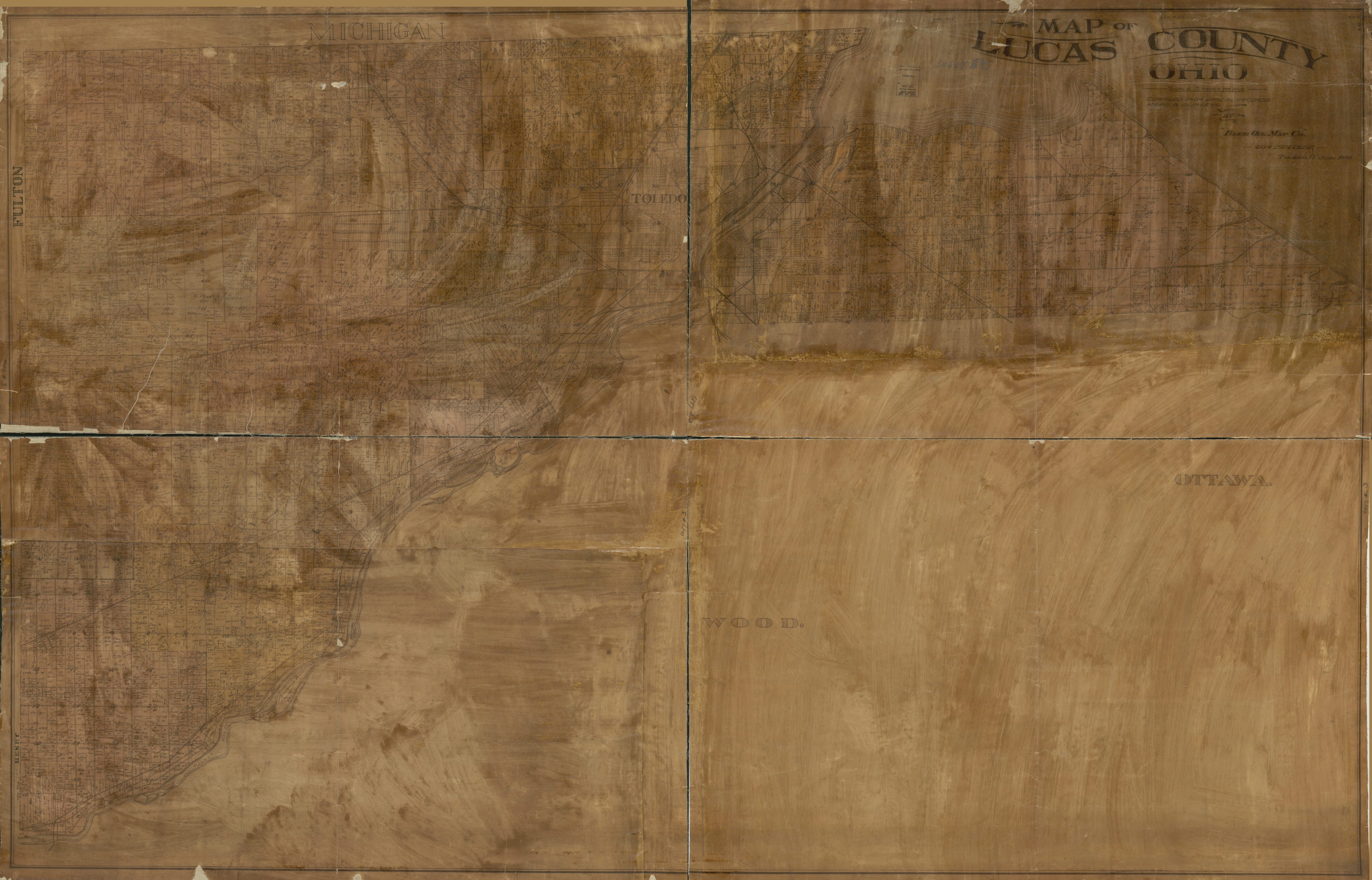 This old map of Map of Lucas County, Ohio from 1896 was created by Blue Oil Map Co in 1896