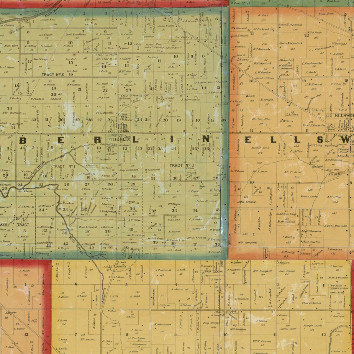 This old map of Map of Mahoning County, Ohio : Showing the Original Lots and Farm from 1860 was created by J. W. Canfield, William Schuchman in 1860
