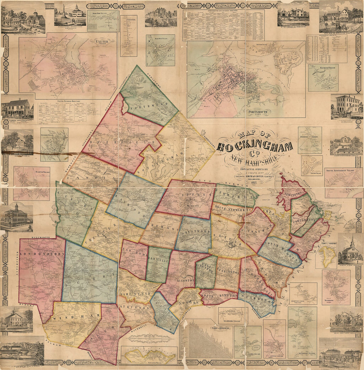 Map of Rockingham County, New Hampshire (Map of Rockingham County, New Hampshire) 1857 by Relic Map Company