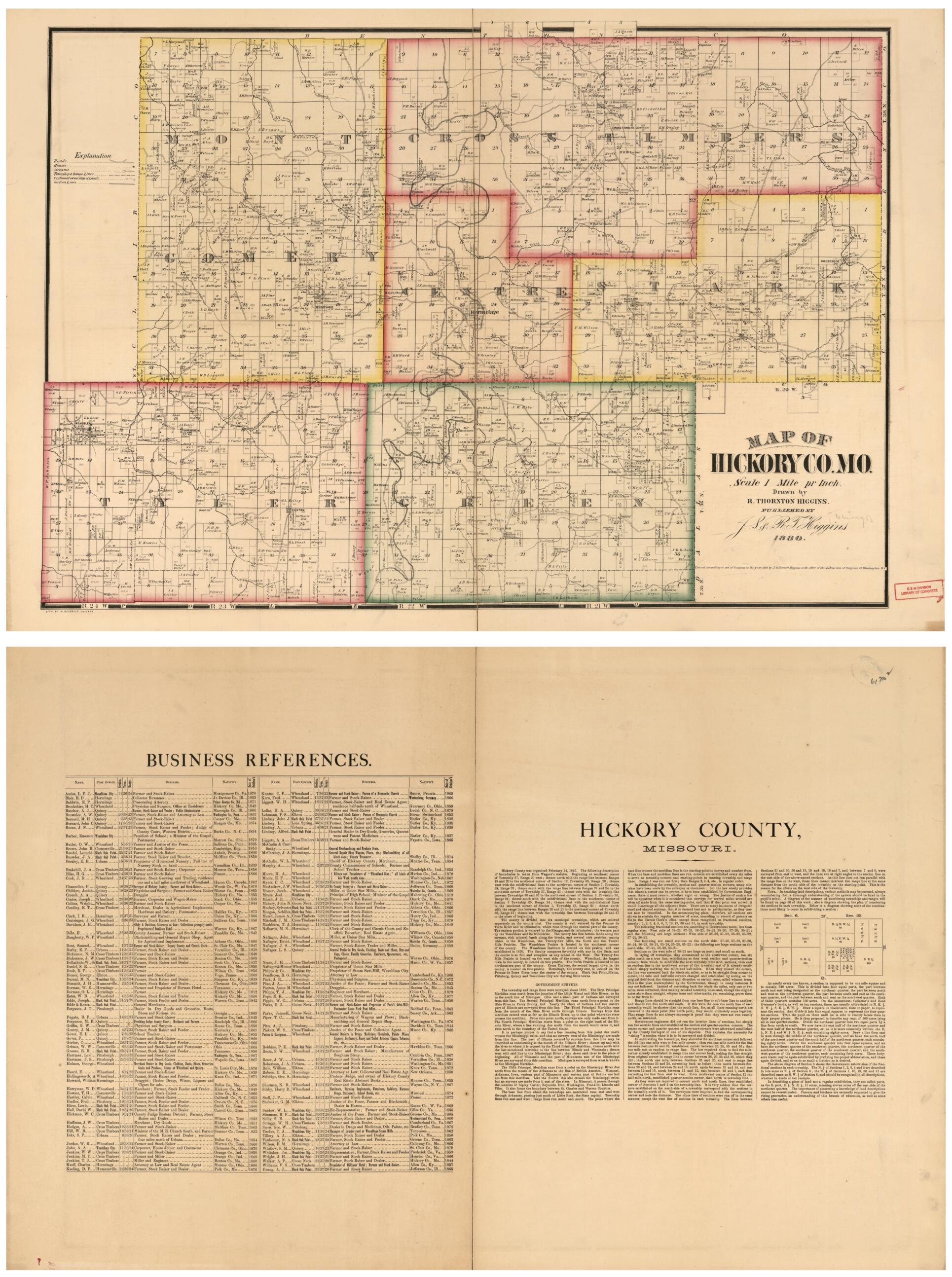 Map of Hickory Co., Mo. (Map of Hickory County, Missouri, Hickory