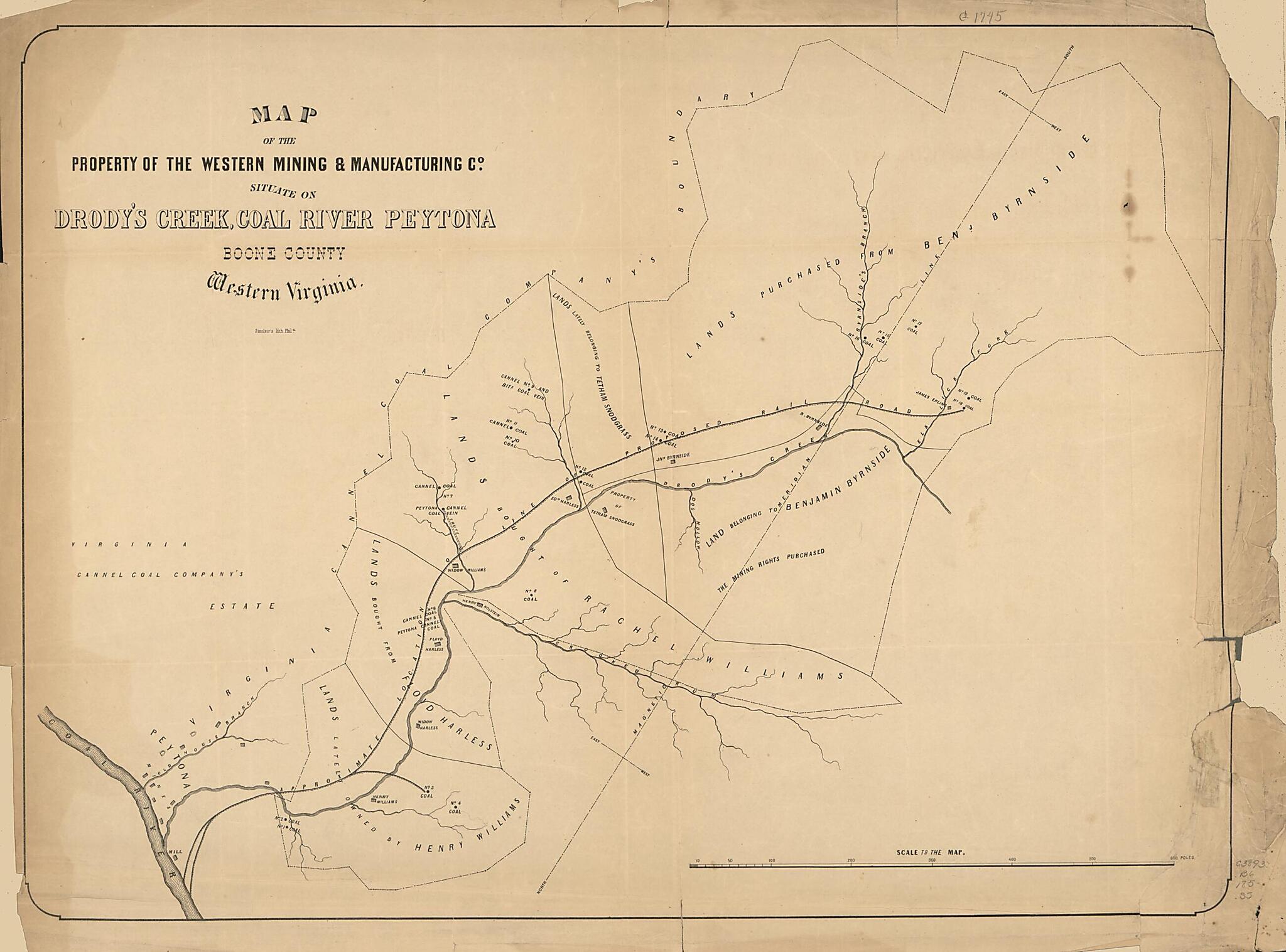 This old map of Map of the Property of the Western Mining & Manufacturing County Situate On Drody&