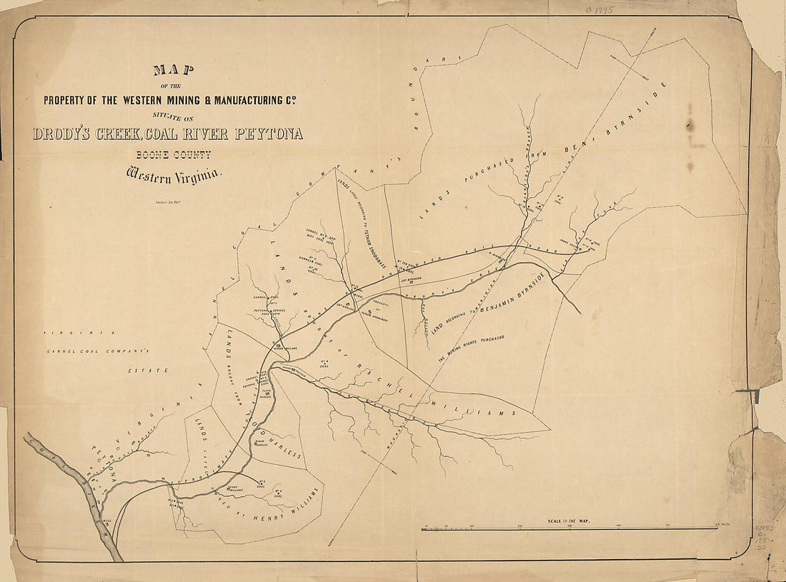 This old map of Map of the Property of the Western Mining & Manufacturing County Situate On Drody&
