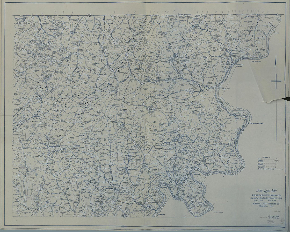 Farm Line Map of Cass, Grant & Clay Dist&