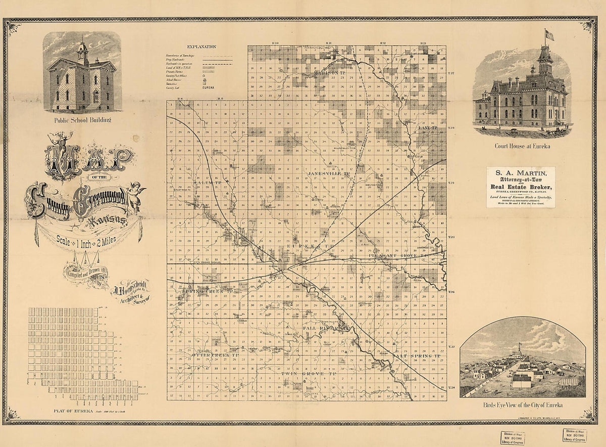 Map of the County of Greenwood, Kansas 1877 by Relic Map Company