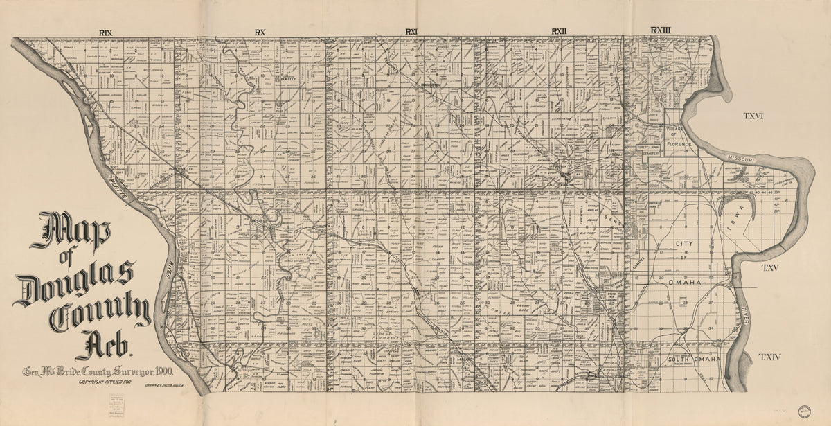 Map of Douglas County, Neb in 1900 by Relic Map Company