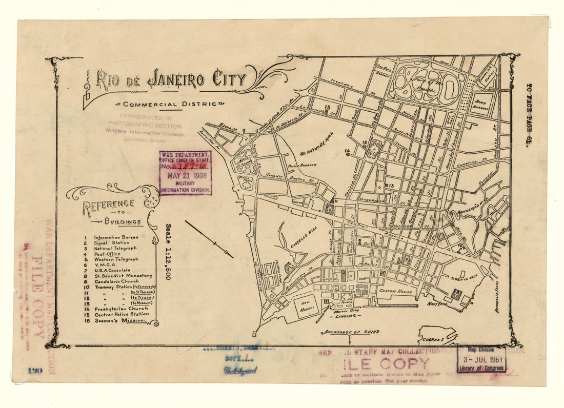 This old map of Rio De Janeiro City : Commercial Distric. (Rio De Janeiro City :) from 1900 was created by in 1900
