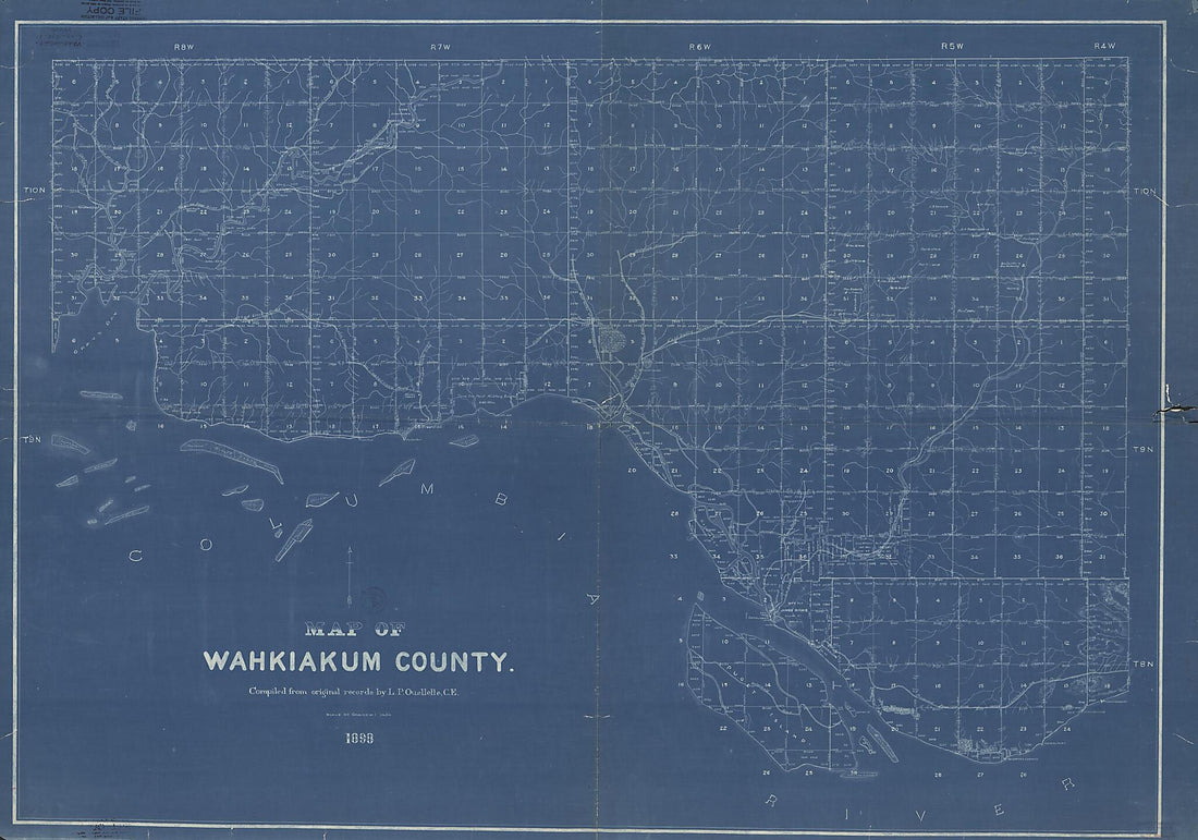 This old map of Map of Wahkiakum County from 1898 was created by L. P. Ouellette in 1898