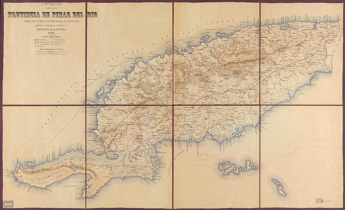 Croquis De La Provincia De Pinar Del Rio 1896 by Relic Map Company