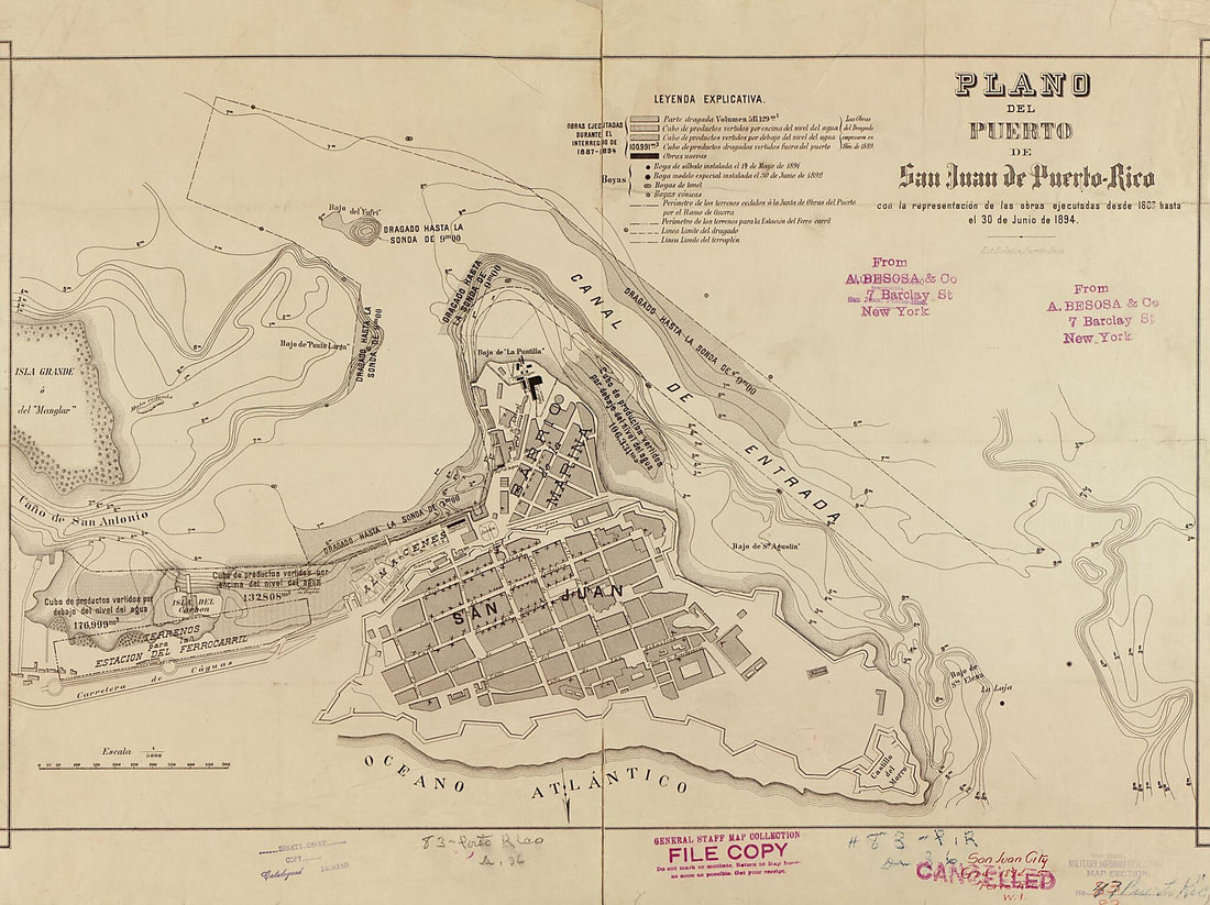 This old map of Rico : Con La Representación De Las Obras Ejecultada Desde 1887 Hasta El 30 De Junio from 1894 was created by in 1894