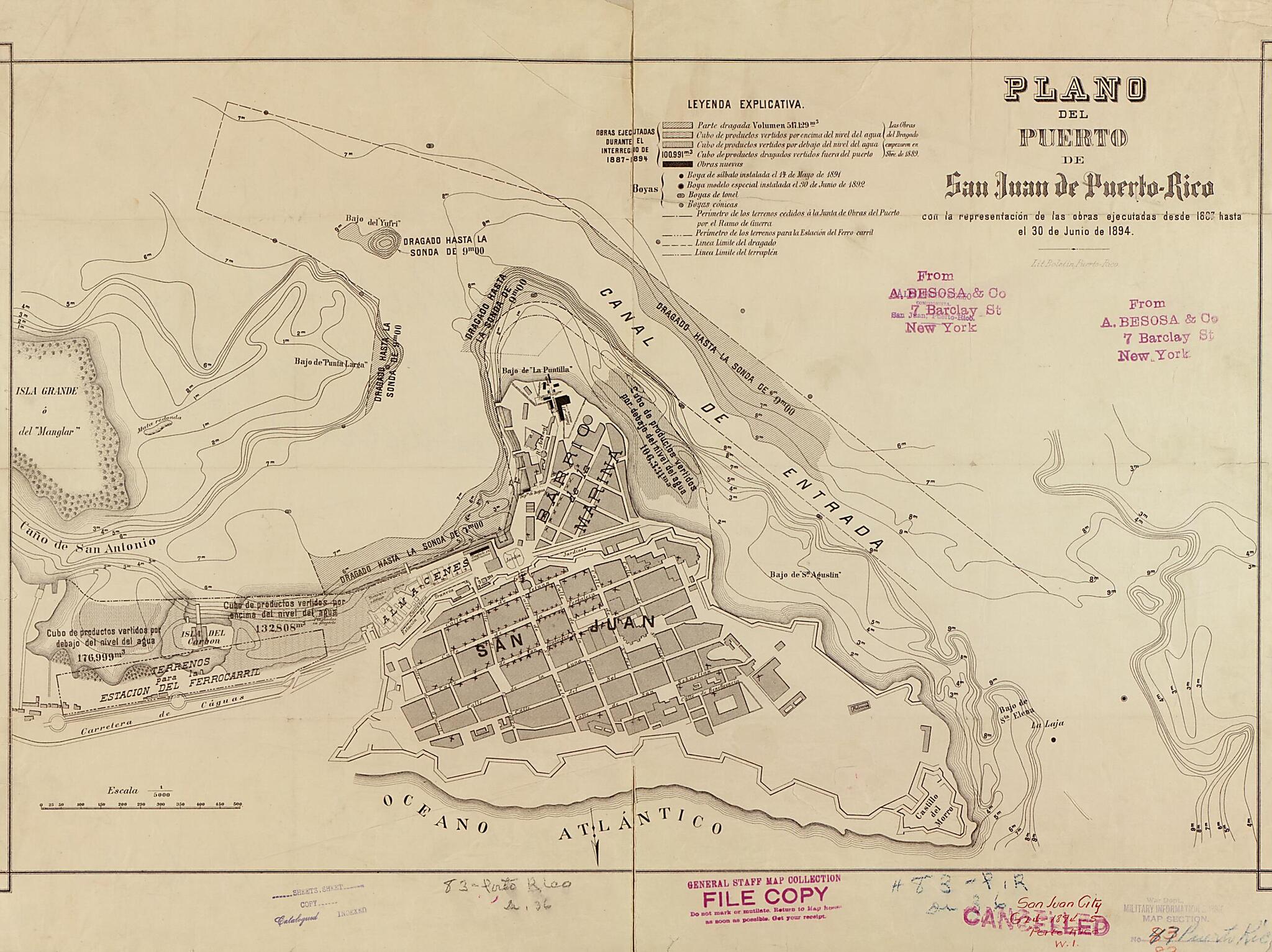 This old map of Rico : Con La Representación De Las Obras Ejecultada Desde 1887 Hasta El 30 De Junio from 1894 was created by in 1894