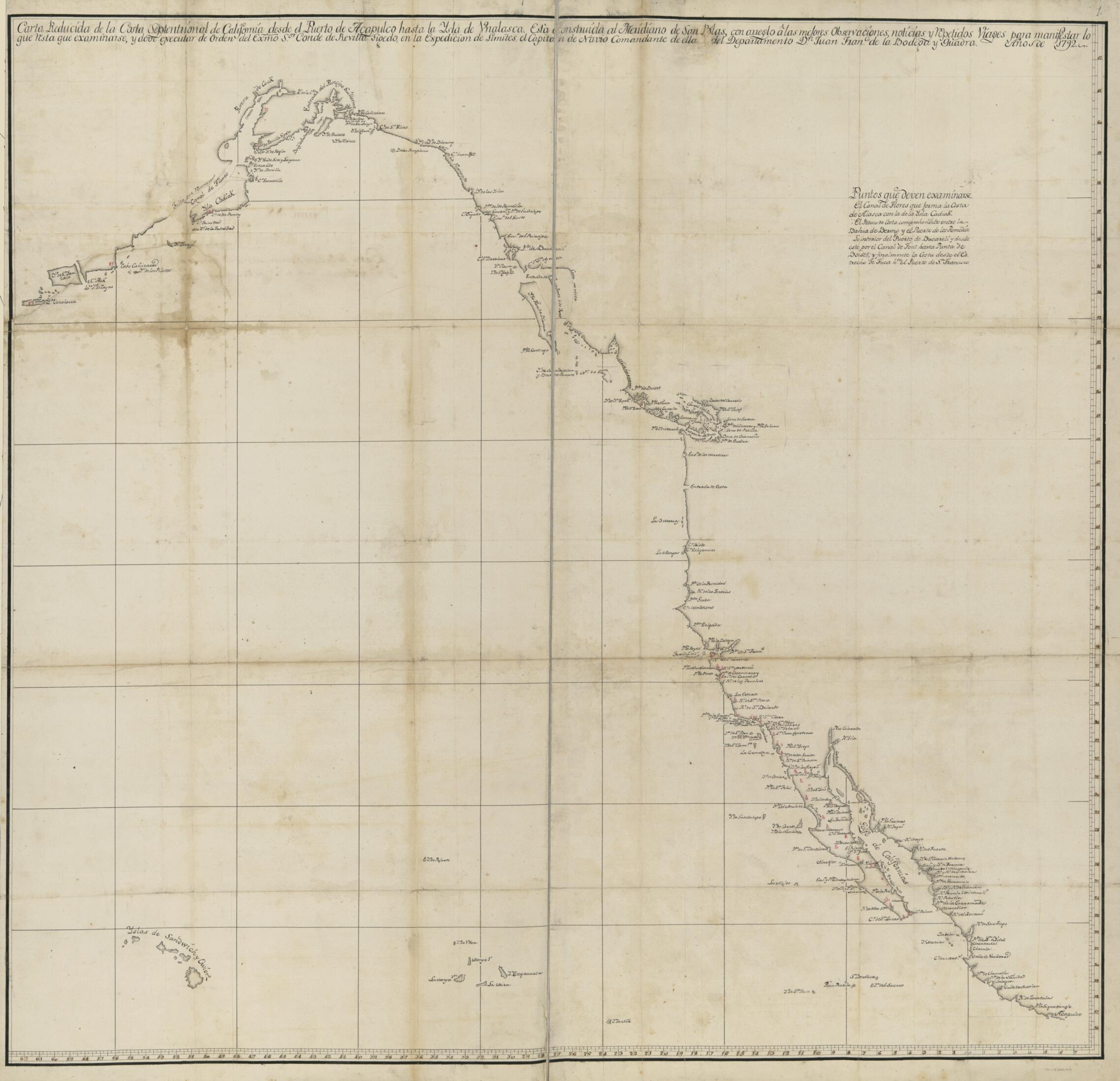 This old map of Cartas Esfericas Y Planos De Los Puertos Situados Sobre Las Costas Septentrionales De Las Californias è Yslas Adyacentes, Descubiertos Por Los Españoles from 1799 was created by in 1799