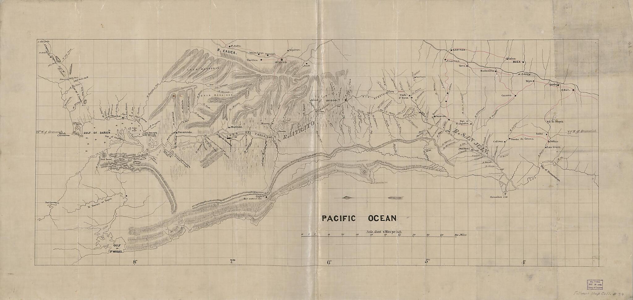 This old map of Pacific Ocean from 1850 was created by in 1850