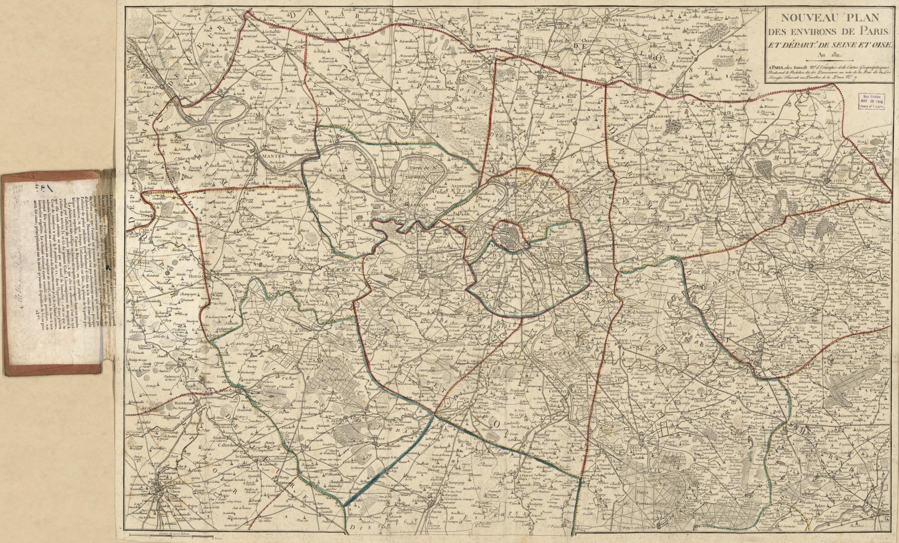 This old map of Nouveau Plan Des Environs De Paris Et Départt. De Seine Et Oise. (Environs De Paris) from 1811 was created by Jacques Esnauts, Millard Fillmore, Imprimerie Lemercier Et Cie in 1811