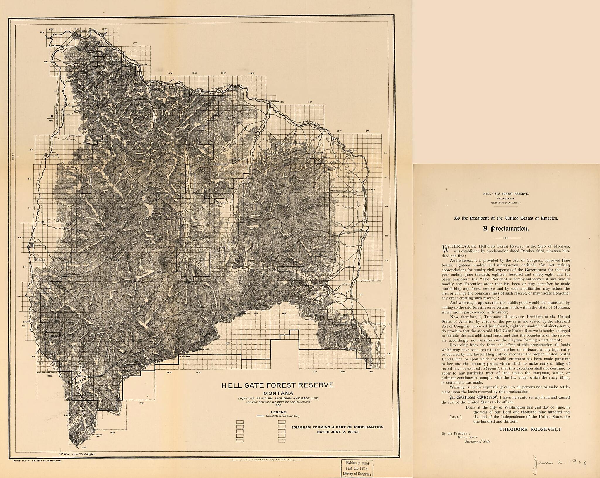 This old map of Hell Gate Forest Reserve from 1906 was created by United States. Forest Service in 1906