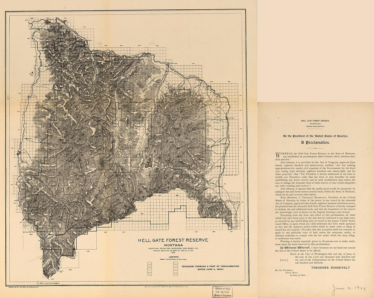 Hell Gate Forest Reserve 1906 by Relic Map Company