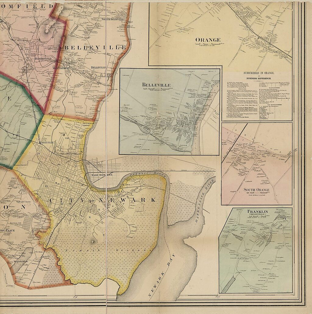 This old map of Map of Essex County, New Jersey : from Surveys from 1859 was created by  Baker & Tilden,  H.F. Walling&