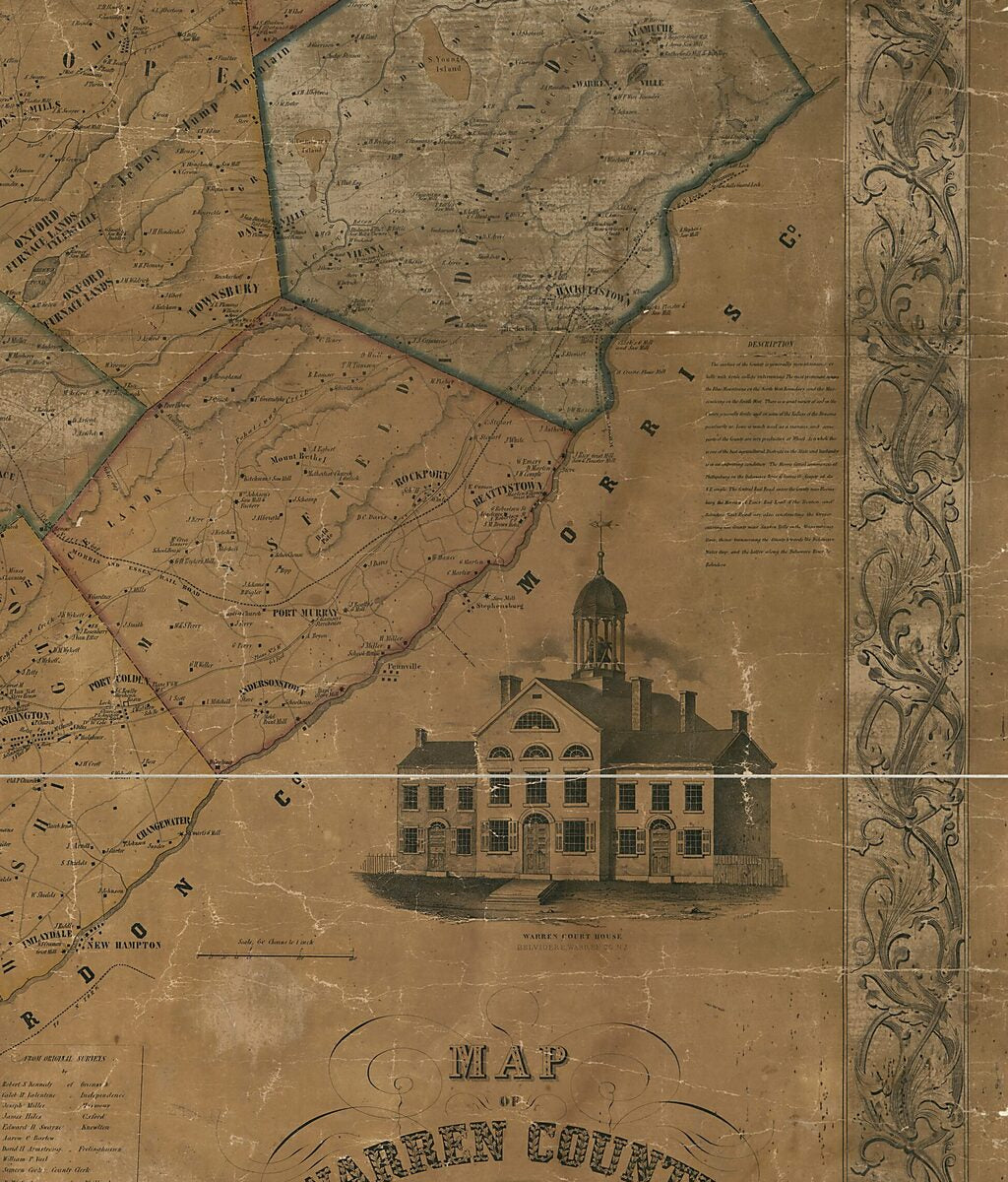 This old map of Map of Warren County, New Jersey from 1852 was created by  Friend & Aub, D. McCarty,  Wagner & M&