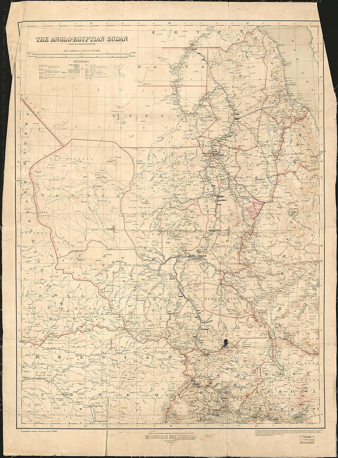 This old map of Egyptian Sudan from 1914 was created by Great Britain. War Office. General Staff. Geographical Section in 1914