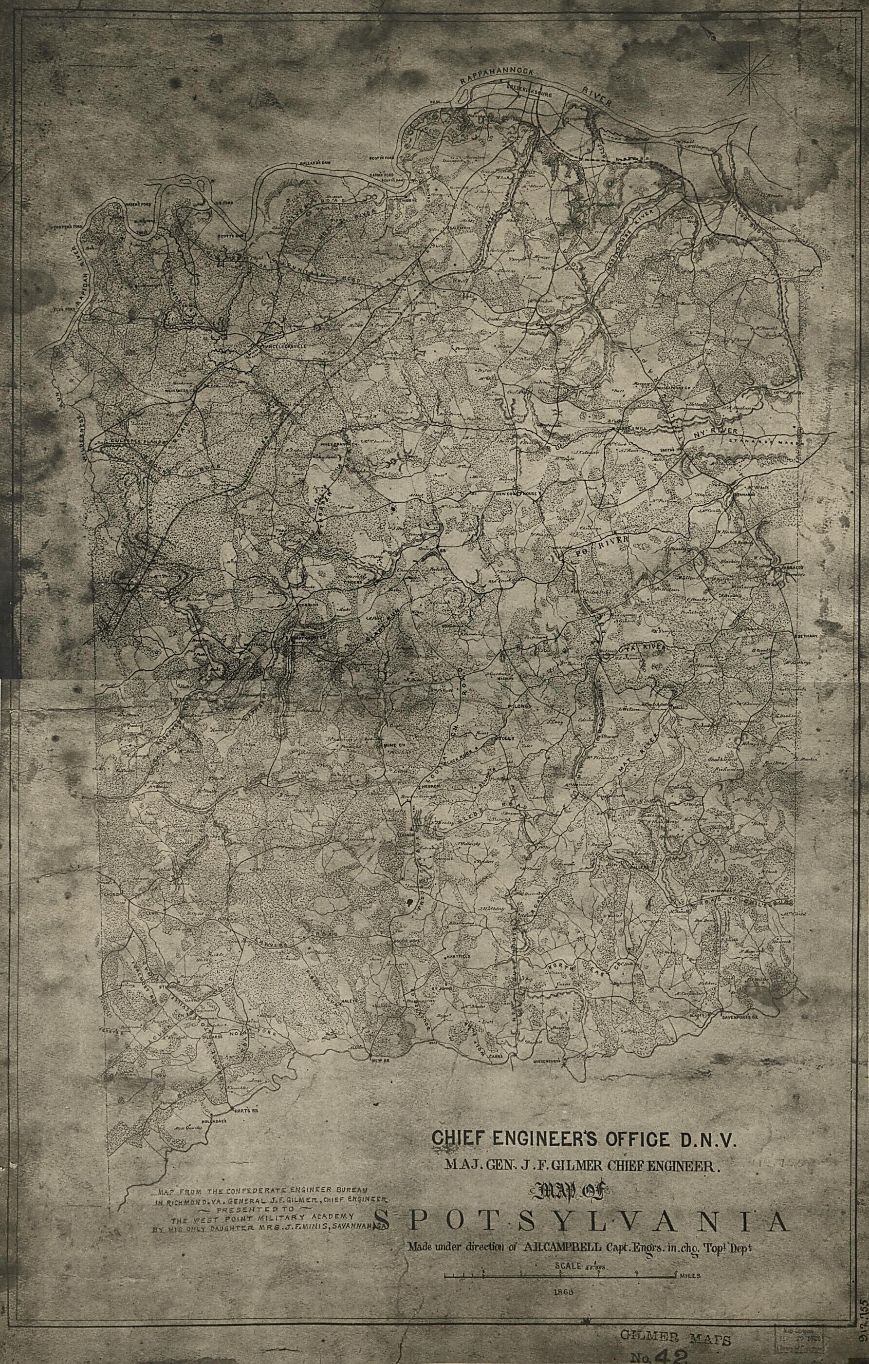 This old map of Map of Spotsylvania (Chief Engineer&