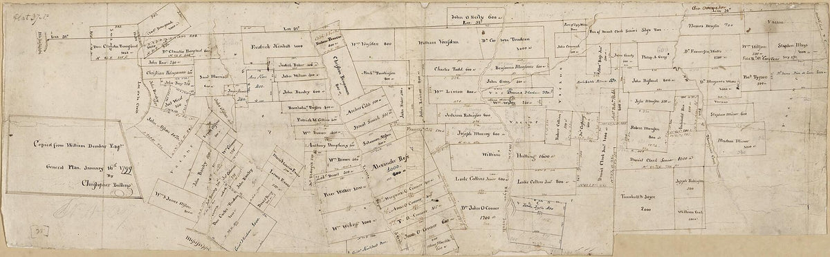 Portion of a Map of Feliciana District, Spanish Louisiana, from the Lac De La Croix to Thompson&