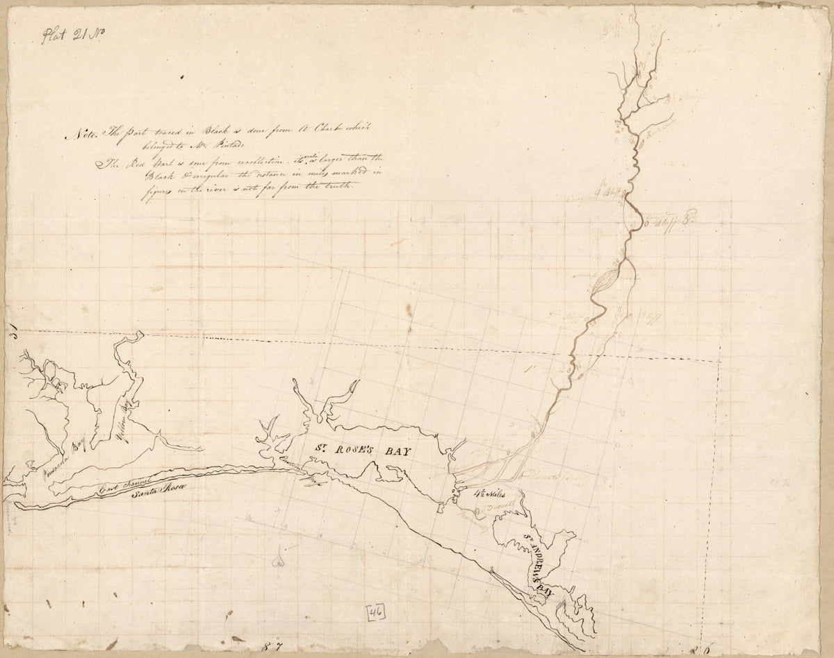 Map of Area from Pensacola Bay to St. Andrew&