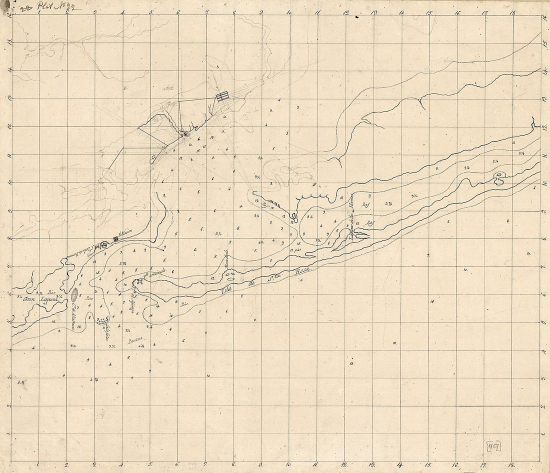 This old map of Unfinished Map of Pensacola Bay and Santa Rosa Island from 1815 was created by Vicente Sebastián Pintado in 1815