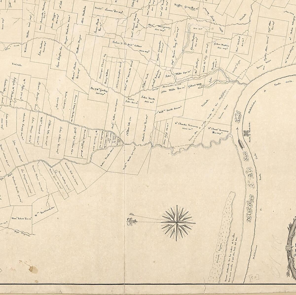 This old map of Mapa De Las Locaciones Del Distrito De La Na Feliciana from 1799 was created by Vicente Sebastián Pintado in 1799