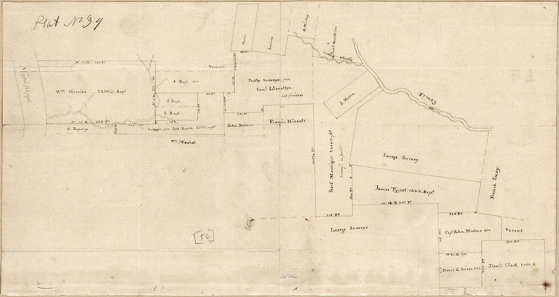 This old map of Cadastral Map of a Portion of Feliciana District, Spanish West Florida, Between the Mississippi River and the Comite River from 1805 was created by Vicente Sebastián Pintado in 1805