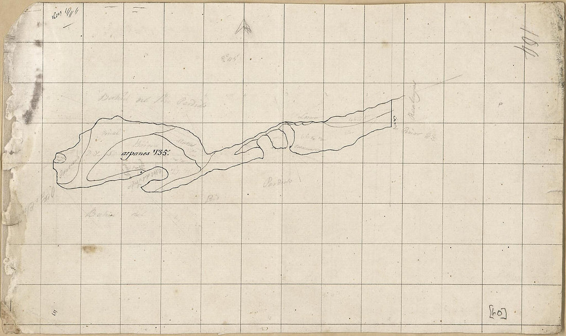 This old map of Unfinished Map of a Portion of Land Along Perdido Bay, Spanish West Florida from 1815 was created by Vicente Sebastián Pintado in 1815