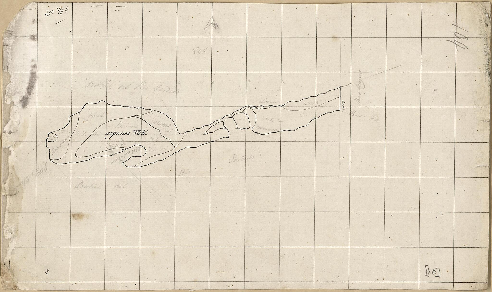 This old map of Unfinished Map of a Portion of Land Along Perdido Bay, Spanish West Florida from 1815 was created by Vicente Sebastián Pintado in 1815