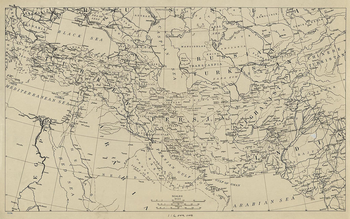 This old map of Middle East from 1918 was created by American Geographical Society of New York in 1918