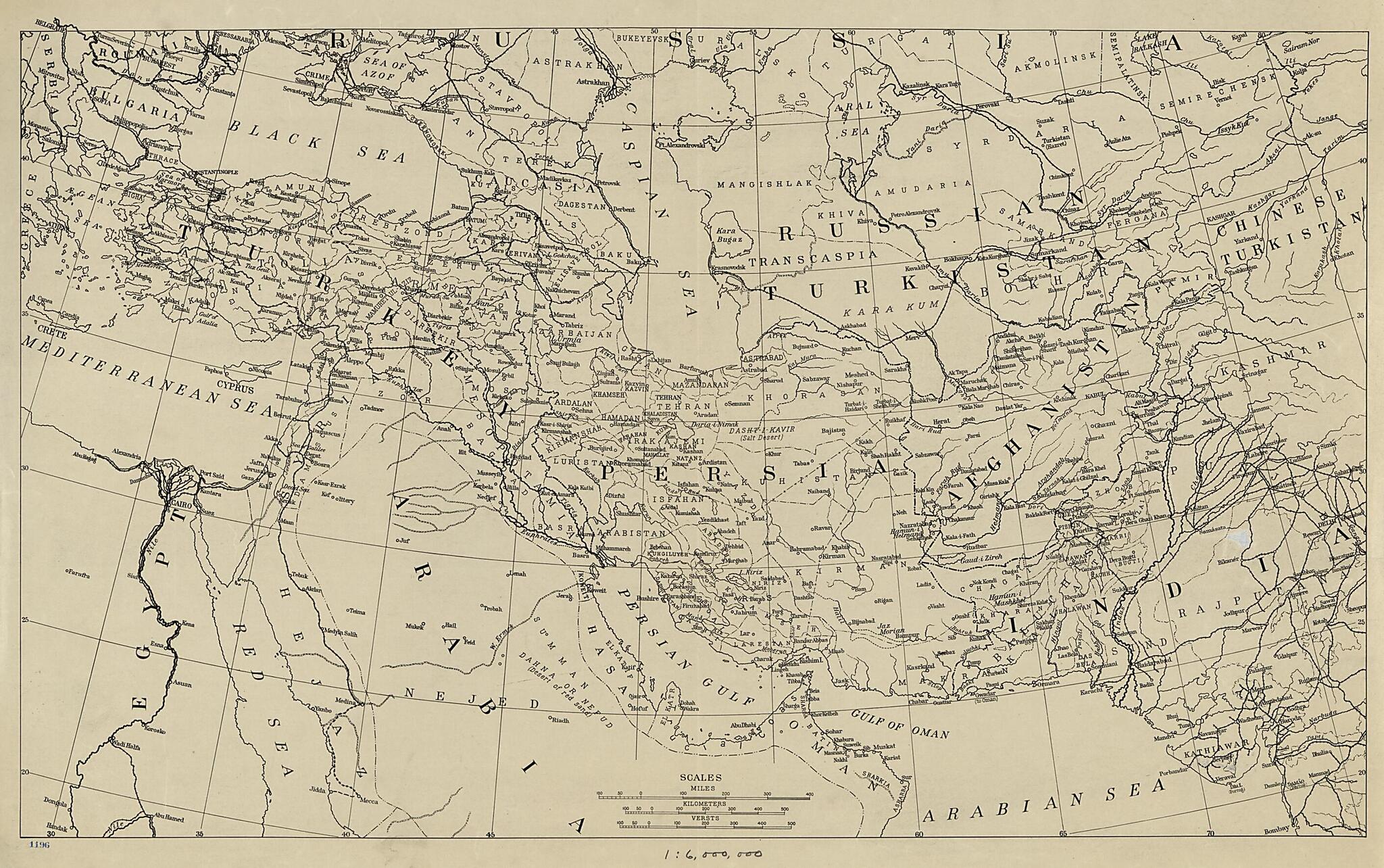 This old map of Middle East from 1918 was created by American Geographical Society of New York in 1918