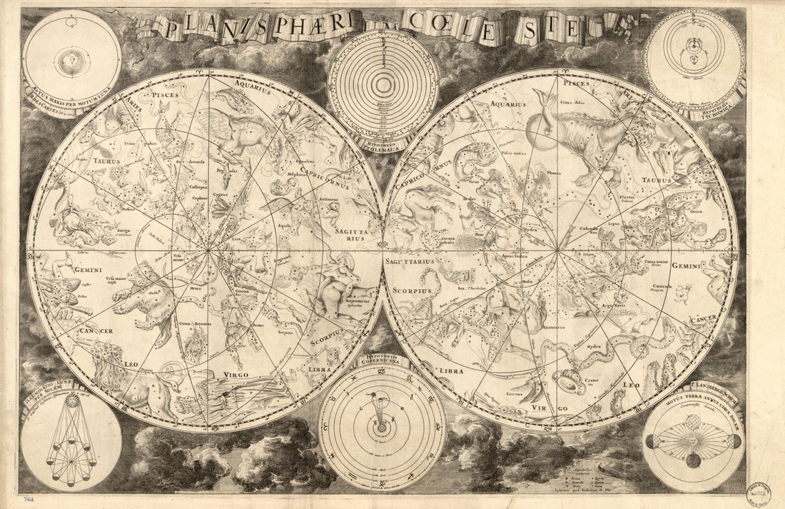 This old map of Planisphaerium Coeleste from 1850 was created by in 1850